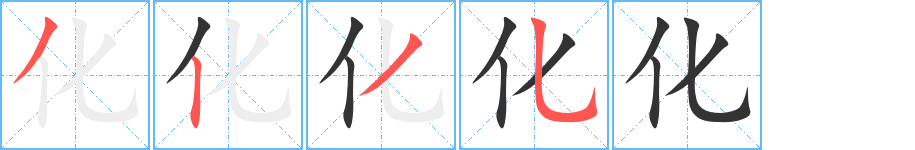 化的筆順分步演示