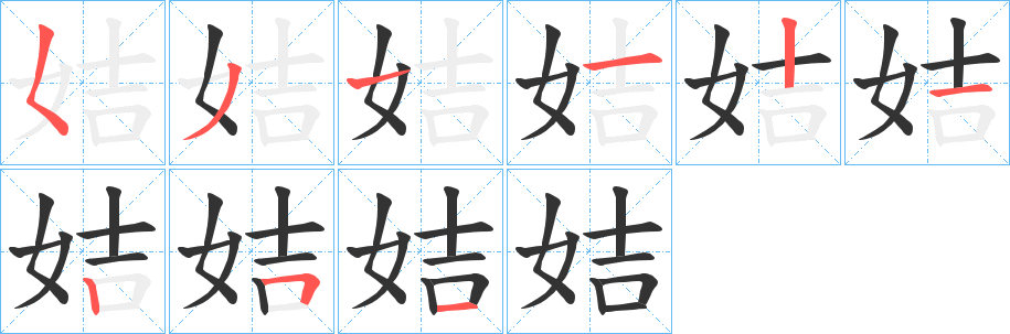 姞的筆順?lè)植窖菔?>
					
                    <hr />
                    <h2>姞的基本信息</h2>
                    <div   id=
