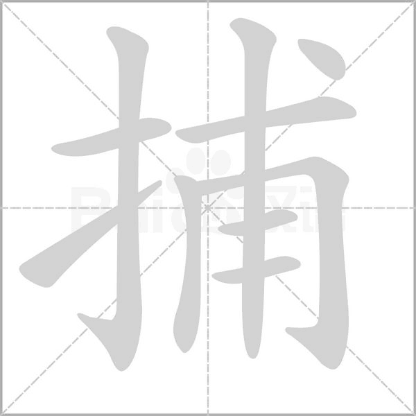 捕的筆順動畫演示