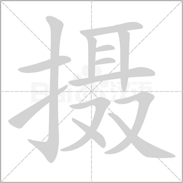攝的筆順動畫演示