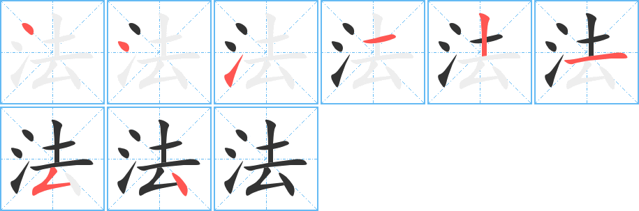 法的筆順分步演示