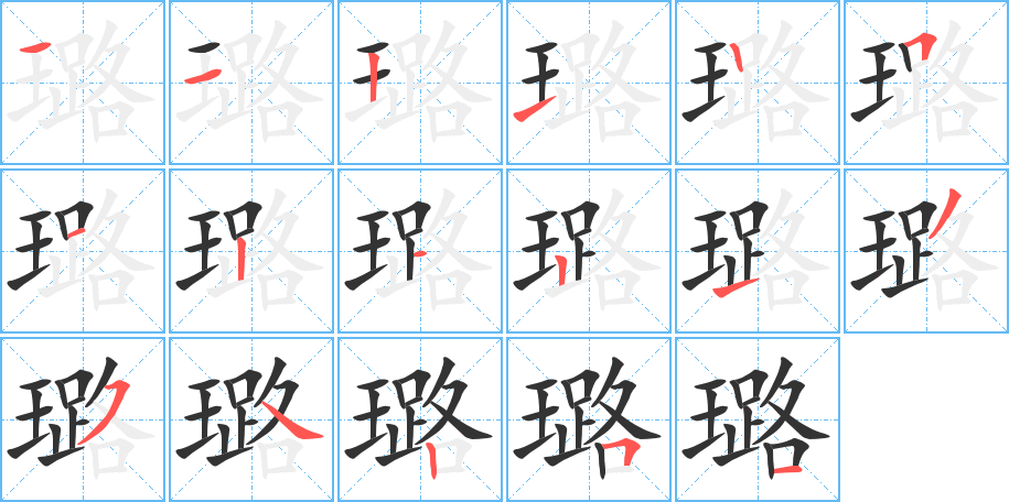 璐的筆順?lè)植窖菔?>
					
                    <hr />
                    <h2>璐的基本信息</h2>
                    <div   id=