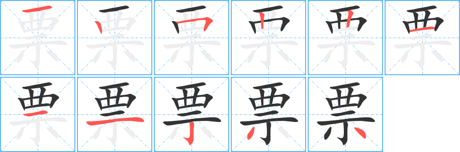 票的筆順?lè)植窖菔?>
					
                    <hr />
                    <h2>票的基本信息</h2>
                    <div   id=