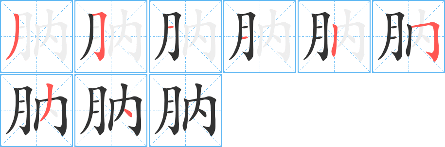 肭的筆順分步演示