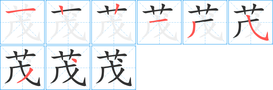 茂的筆順?lè)植窖菔?>
					
                    <hr />
                    <h2>茂的基本信息</h2>
                    <div   id=