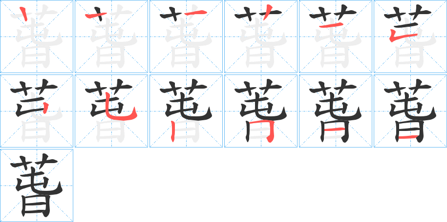 萅的筆順分步演示