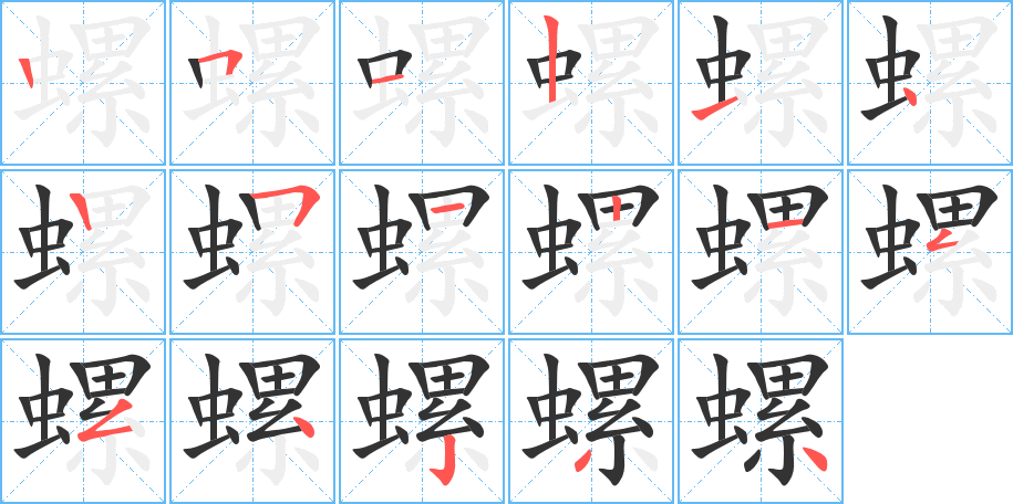 螺的筆順?lè)植窖菔?>
					
                    <hr />
                    <h2>螺的基本信息</h2>
                    <div   id=