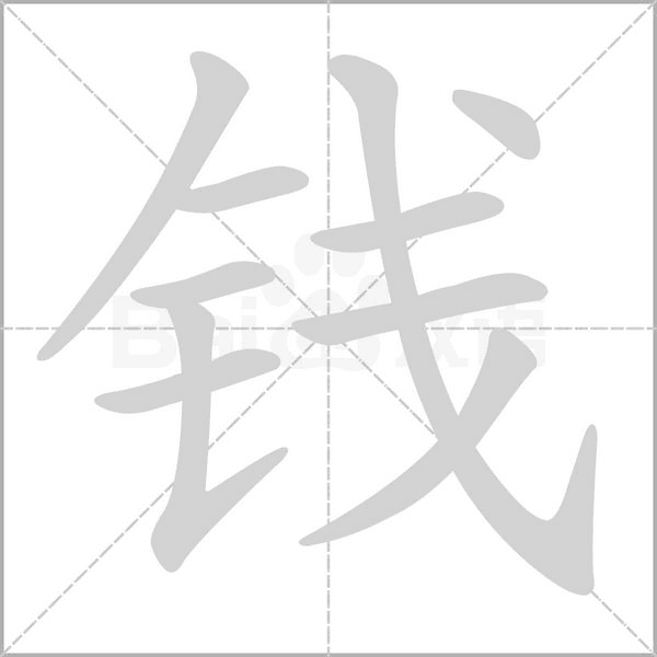 錢的筆順動(dòng)畫演示