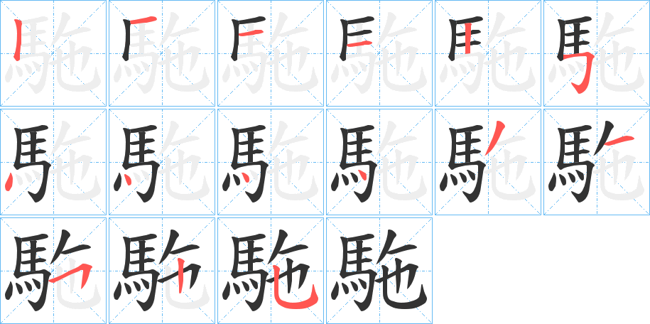 駞的筆順分步演示