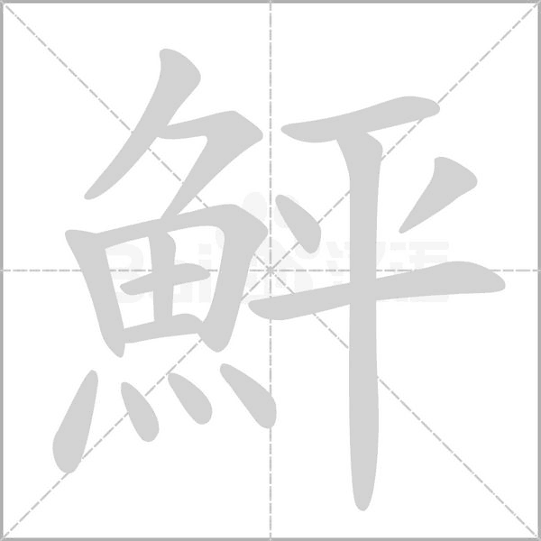 鮃的筆順動畫演示