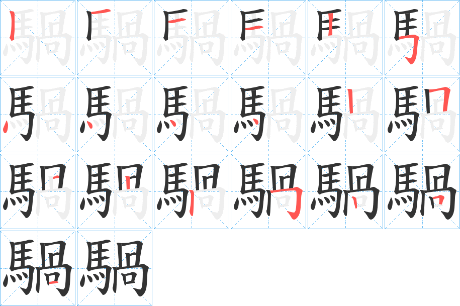 騧的筆順?lè)植窖菔?>
					
                    <hr />
                    <h2>騧的基本信息</h2>
                    <div   id=
