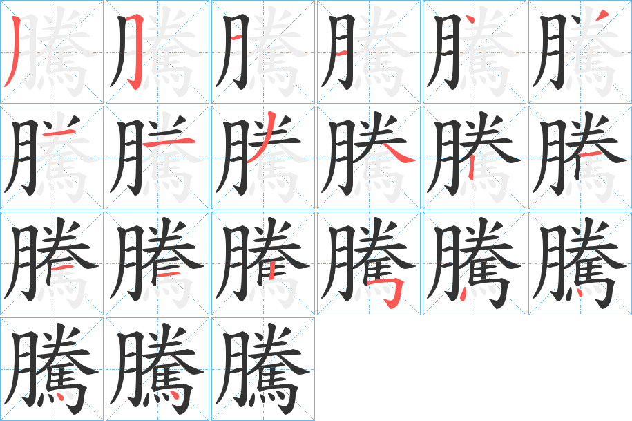 騰的筆順分步演示