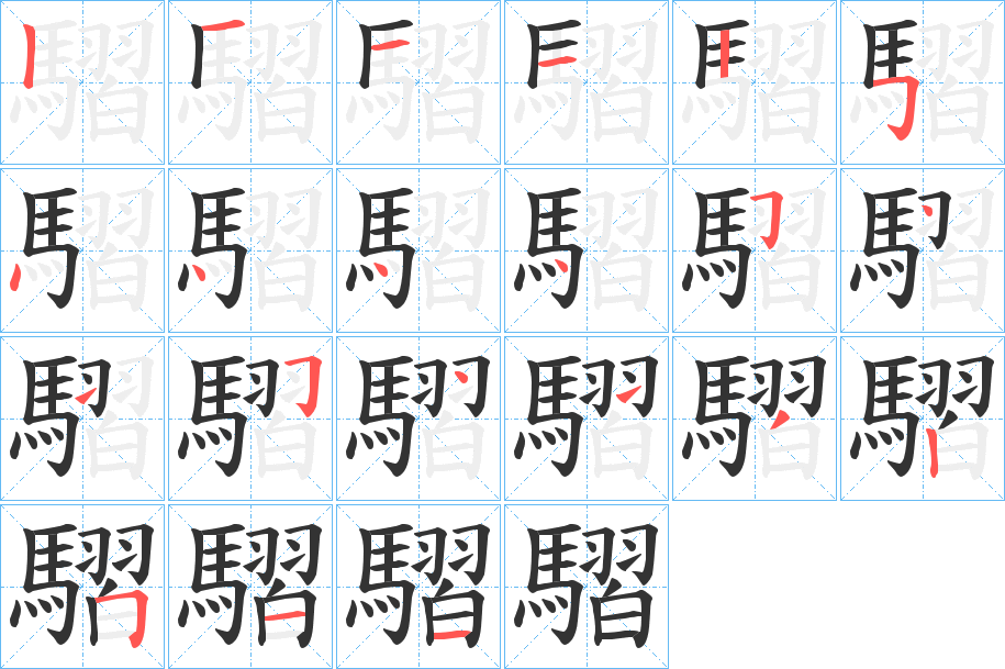 騽的筆順分步演示