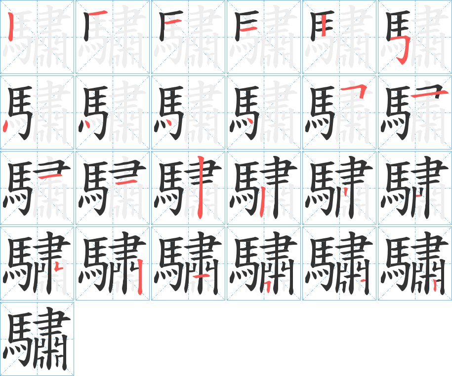 驌的筆順分步演示