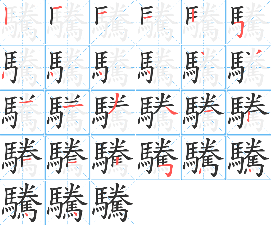 驣的筆順分步演示