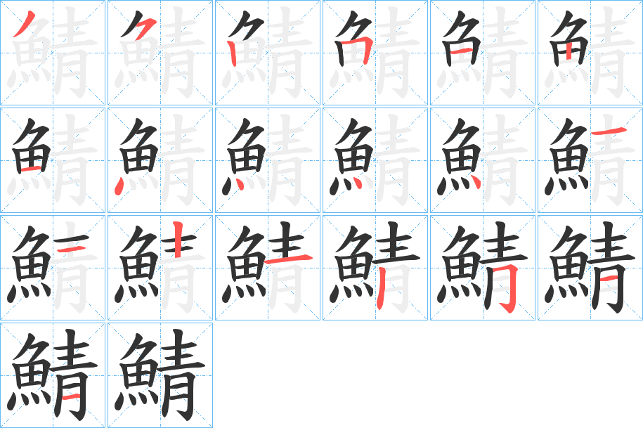 鯖的筆順分步演示