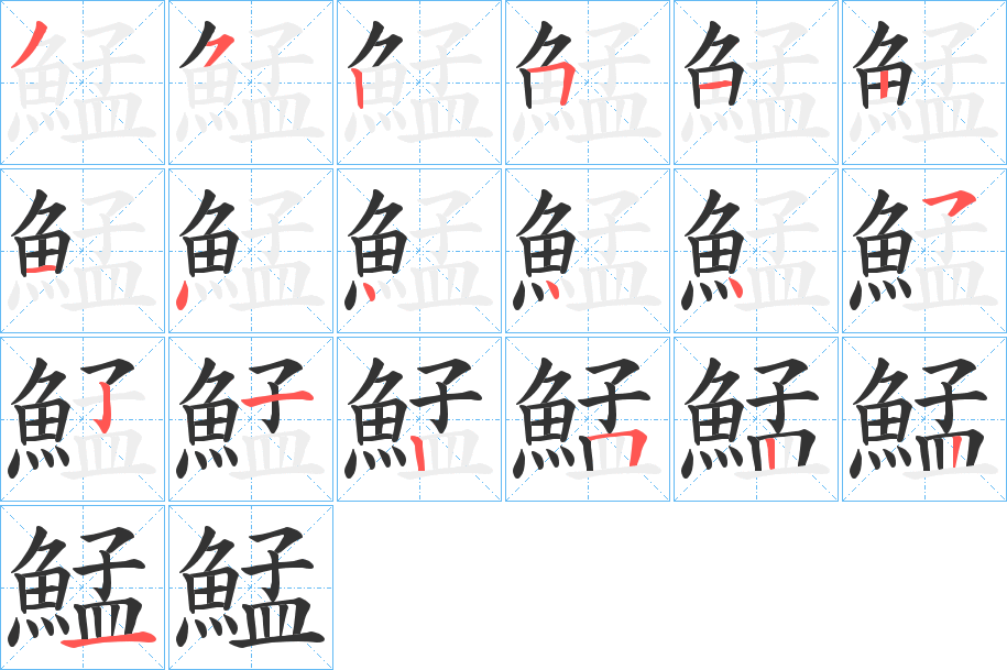鯭的筆順分步演示