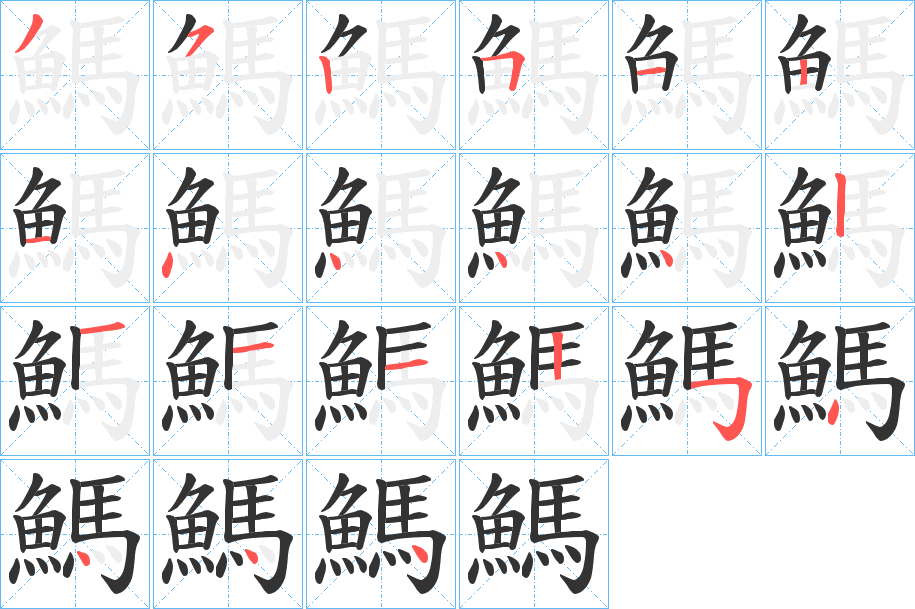 鰢的筆順?lè)植窖菔?>
					
                    <hr />
                    <h2>鰢的基本信息</h2>
                    <div   id=