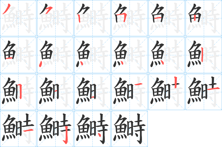 鰣的筆順分步演示