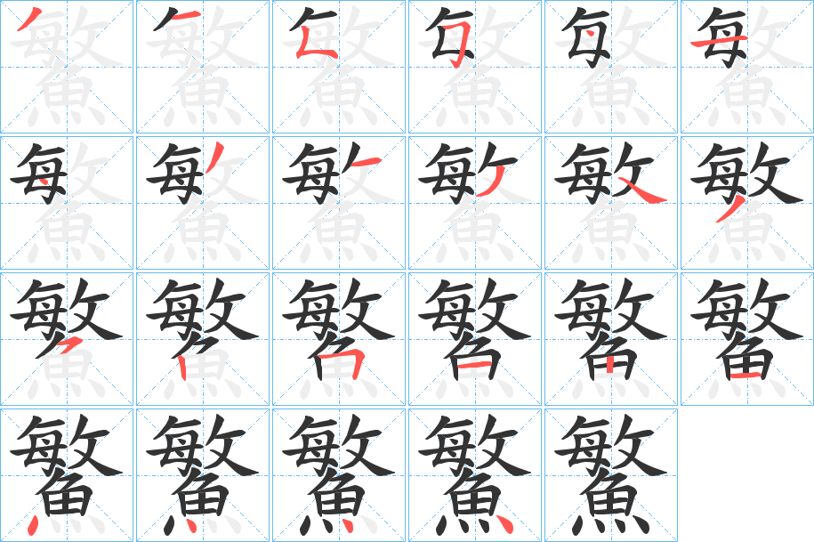 鰵的筆順分步演示