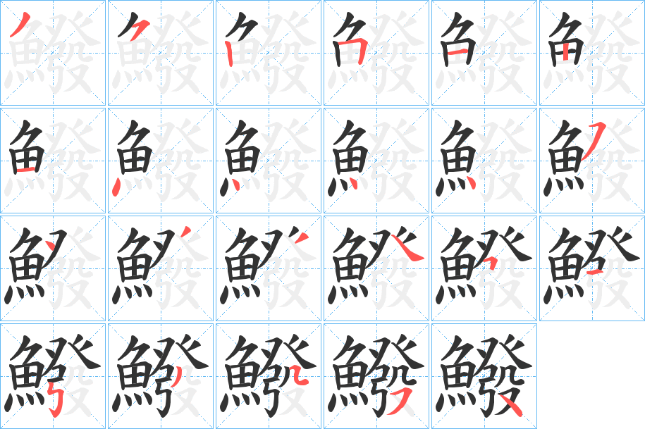 鱍的筆順分步演示