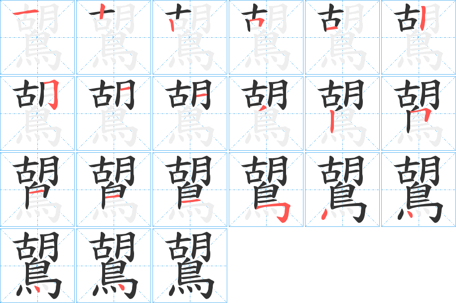 鶦的筆順分步演示
