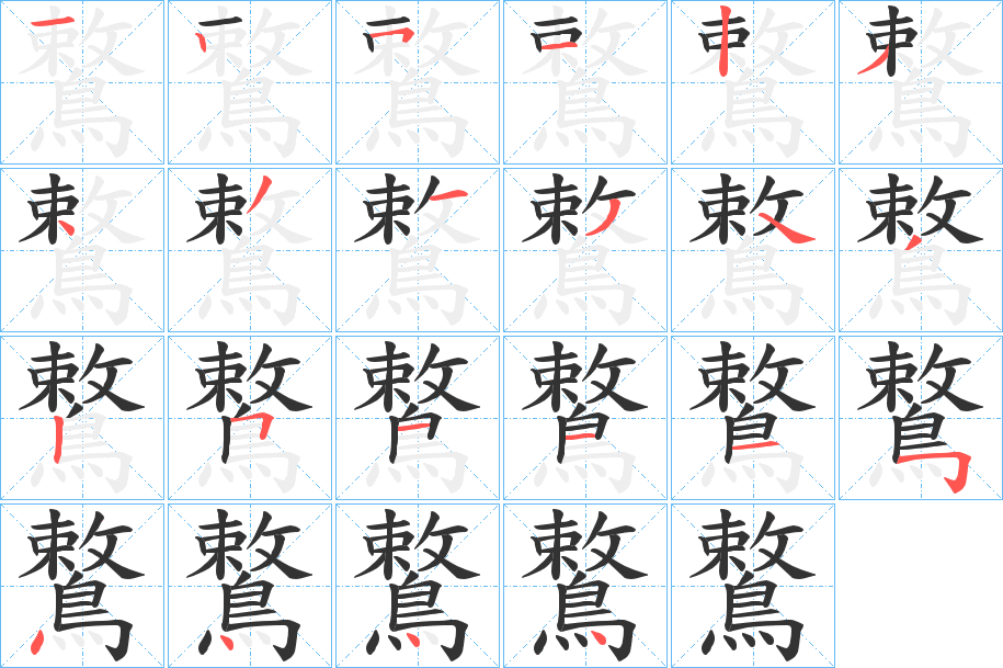 鷘的筆順分步演示